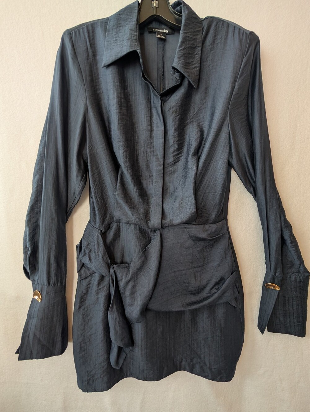 SABINA MUSAYEV Navy Blue Long Sleeve Mini Dress - Size S - Picture 2 of 12